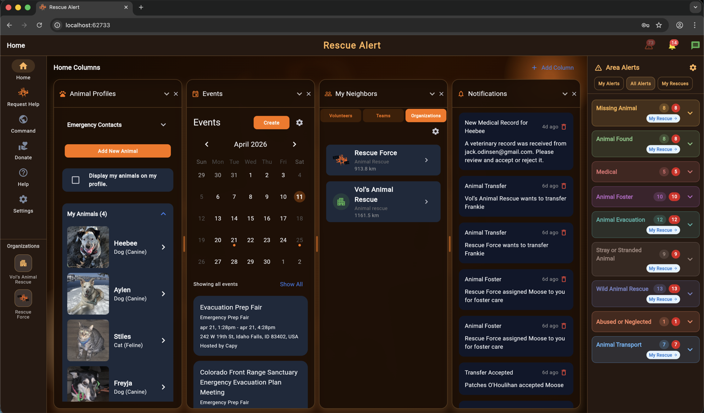 Rescue Alert web view